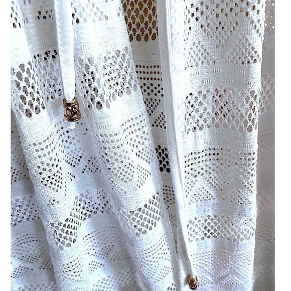 CLUB Z COLLECTION Crochet Beach Dress Coverup White Woman’s Plus Size 1X New - Picture 8 of 16